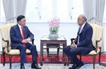 Thường trực Ban Bí thư Trần Cẩm Tú gặp Bộ trưởng Cao cấp Singapore K. Shanmugam 