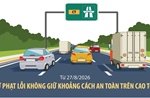 Từ 27/8/2026, xử phạt lỗi không giữ khoảng cách an toàn trên cao tốc