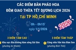 Các điểm bắn pháo hoa đêm giao thừa Tết Dương lịch 2026 tại TP Hồ Chí Minh