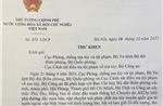 Thư khen Bộ đội Biên phòng và Công an triệt phá đường dây ma túy lớn