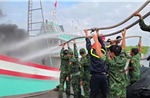 Khống chế kịp thời vụ cháy tàu cung ứng hàng hóa cho ngư dân tại Cần Giờ
