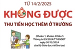 Từ 14/2, không được thu tiền học thêm ở trường