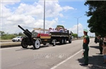Linh cữu nguyên Chủ tịch nước Trần Đức Lương về đến sây bay Chu Lai