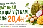 5 tháng năm 2026: Xuất khẩu rau quả tăng 20,4%