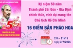 Thành phố Hồ Chí Minh bắn pháo hoa tại 16 điểm dịp kỷ niệm 50 năm mang tên Bác