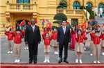 Chủ tịch nước Lương Cường chủ trì Lễ đón cấp Nhà nước Tổng thống Nam Phi Matamela Cyril Ramaphosa 