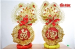 Dừa dát vàng 24K tạo hình ‘Song Long Tài Lộc’ hút hàng dịp Tết Bính Ngọ