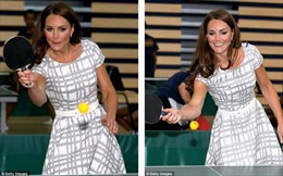 Công nương Kate mặc váy 35 bảng chơi bóng bàn
