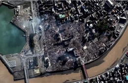 Hình ảnh Nhật Bản nhìn từ vệ tinh trước và sau trận động đất lớn đầu năm