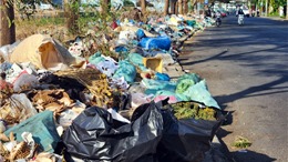 TP Hồ Chí Minh: Rác thải chất đống ven đường gây hôi thối