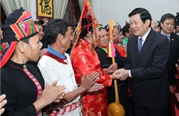 Chủ tịch nước Trương Tấn Sang chúc Tết cộng đồng các dân tộc Việt Nam 