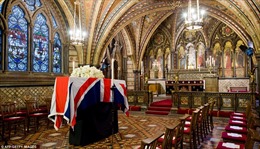 Hình ảnh tang lễ bà Thatcher trước giờ cử hành