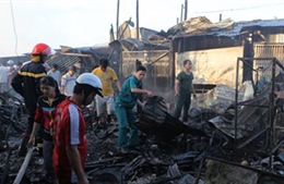 Cháy chợ ở Hậu Giang, 36 ki ốt bị thiêu rụi