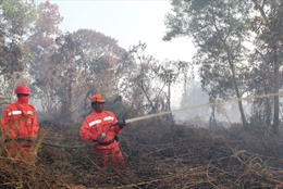 Lính cứu hỏa Indonesia cầu cứu máy bay dập lửa