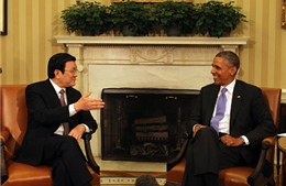 Chủ tịch nước Trương Tấn Sang hội đàm với Tổng thống Barack Obama
