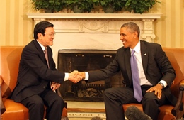 Chủ tịch nước Trương Tấn Sang hội đàm với Tổng thống Hoa Kỳ Barack Obama 