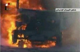 Xe tải chở 1,5 tấn thuốc nổ ngùn ngụt cháy ở Hama