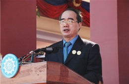 Gặp gỡ Chủ tịch Mặt trận 3 nước Campuchia-Việt Nam-Lào 