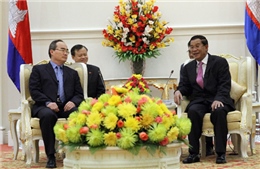 Gặp gỡ Chủ tịch Mặt trận ba nước Campuchia-Việt Nam-Lào 
