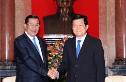 Chủ tịch nước Trương Tấn Sang tiếp Thủ tướng Campuchia