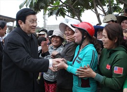 Chủ tịch nước Trương Tấn Sang thăm và làm việc tại Bình Định 