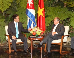 Thủ tướng Nguyễn Tấn Dũng hội đàm với Chủ tịch Cuba Raul Castro