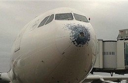 Hành khách hú vía khi máy bay gặp mưa đá