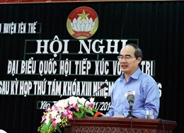 Đồng chí Nguyễn Thiện Nhân tiếp xúc cử tri Bắc Giang 