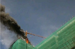 Cháy công trình khu tái định cư Bình Khánh