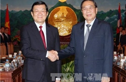 Chủ tịch nước Trương Tấn Sang hội đàm với Chủ tịch nước Lào