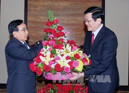Chủ tịch nước Trương Tấn Sang tiếp Chủ tịch Hội Hữu nghị Lào-Việt 