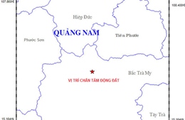 Động đất 2,6 độ richter tại Bắc Trà My, Quảng Nam