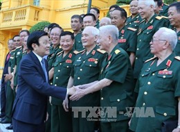 Chủ tịch nước Trương Tấn Sang gặp mặt cựu chiến binh Sư đoàn 313 và 314 