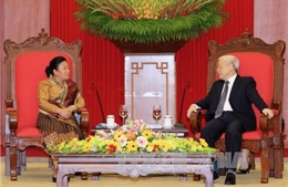 Tổng Bí thư tiếp đoàn Ban Đối ngoại Trung ương Đảng CNDM Lào 
