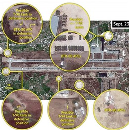 Ảnh khí tài Nga tại căn cứ không quân ở Syria