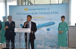 Airbus A350 Vietnam Airlines bay chuyến đầu tiên từ Paris