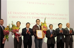 Bắc Ninh trao giấy chứng nhận đầu tư có tổng vốn 110 triệu USD