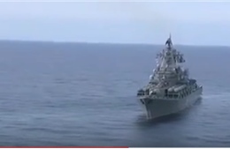 Tuần dương hạm Nga trực chiến tại Syria nhìn từ trên không