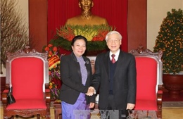 Tổng Bí thư Nguyễn Phú Trọng tiếp Đặc phái viên của Tổng Bí thư Lào 