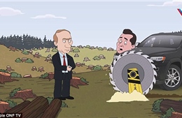 Phim hoạt hình Tổng thống Putin tiễn quan tham về trời