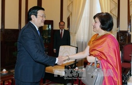 Chủ tịch nước Trương Tấn Sang tiếp Đại sứ Ấn Độ chào từ biệt
