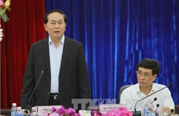 Đồng chí Trần Đại Quang kiểm tra công tác chuẩn bị bầu cử tại Tây Nguyên