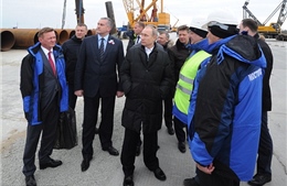 Tổng thống Putin thị sát dự án cầu nối Crimea với Nga