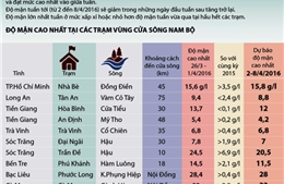 Dự báo độ mặn cao nhất tại vùng cửa sông Nam Bộ