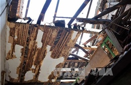 Sập mái nhà văn hóa ở Hải Phòng, 9 người bị thương 