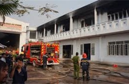 Cháy công ty khăn bông tại Thái Bình 