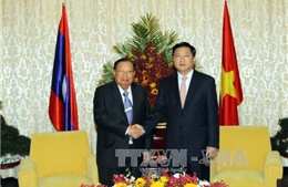 Đồng chí Đinh La Thăng tiếp Tổng Bí thư, Chủ tịch nước Lào