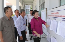 Chủ tịch Quốc hội kiểm tra công tác chuẩn bị bầu cử ở Hậu Giang, Kiên Giang