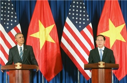 Chủ tịch nước Trần Đại Quang và Tổng thống Obama họp báo quốc tế 