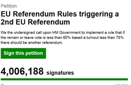 Đã có 4 triệu người Anh yêu cầu trưng cầu dân ý lần 2